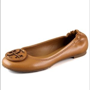 Tory Burch Flats in Royal Tan Tumbled Leather - 10
